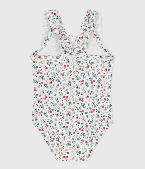 Bañador con volantes y estampado de flores para bebé blanco MARSHMALLOW/blanco MULTICO