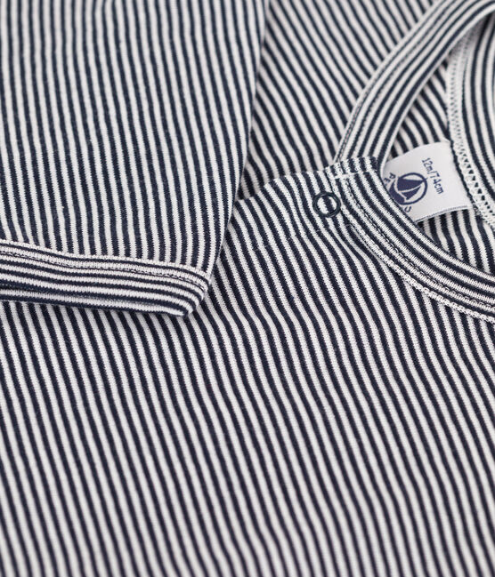 Cárdigan de algodón para bebé  azul SMOKING/blanco MARSHMALLOW