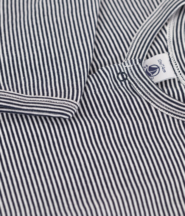 C&aacute;rdigan de algod&oacute;n para beb&eacute; azul/blanco