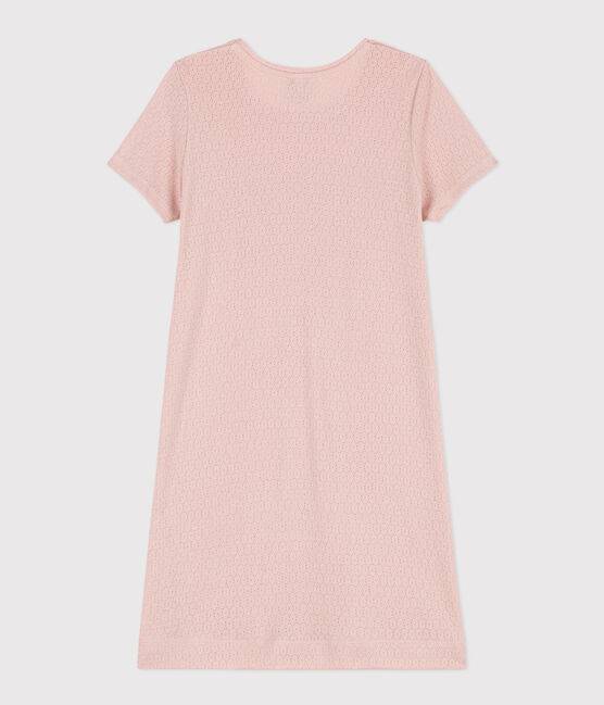 Camisón liso de algodón calado para niña rosa SALINE