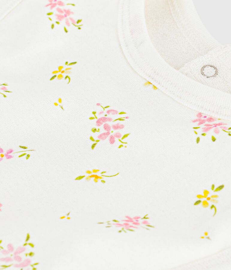 Babero de algod&oacute;n estampado para reci&eacute;n nacido blanco MARSHMALLOW/blanco MULTICO