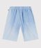 Bermudas cortas infantiles de algod&oacute;n liso azul