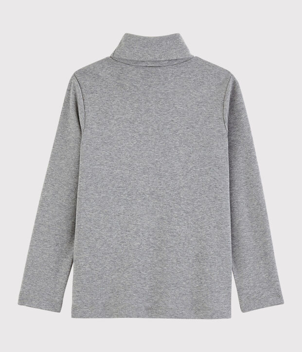 Prenda de cuello de cisne de algod&oacute;n de ni&ntilde;a/ni&ntilde;o gris