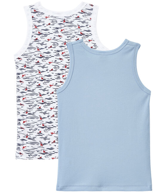 Lote de 2 camisetas sin mangas para niño blanco LOT
