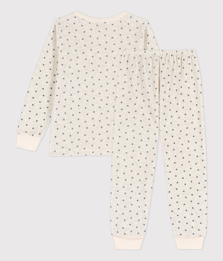 Pijama de terciopelo con motivo de estrella para ni&ntilde;o/ni&ntilde;a beige/gris