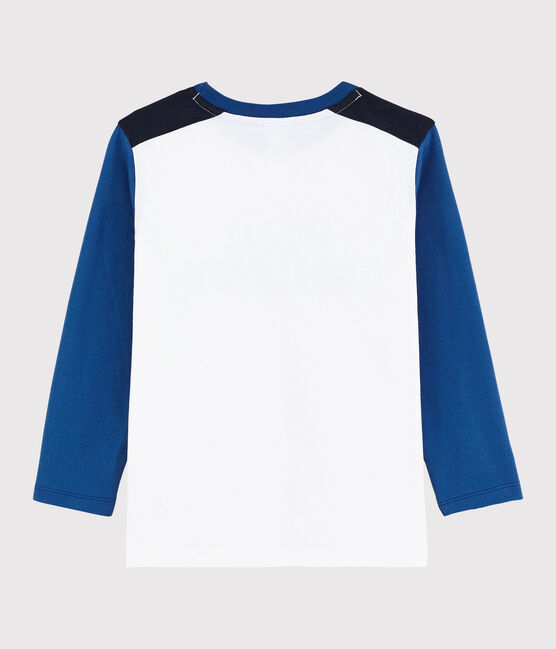 Camiseta de punto de niño blanco MARSHMALLOW/azul MAJOR