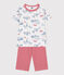 Pijama infantil corto de algodón con estampado de París blanco MARSHMALLOW/blanco MULTICO