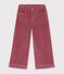 Pantal&oacute;n infantil wide leg de terciopelo rosa