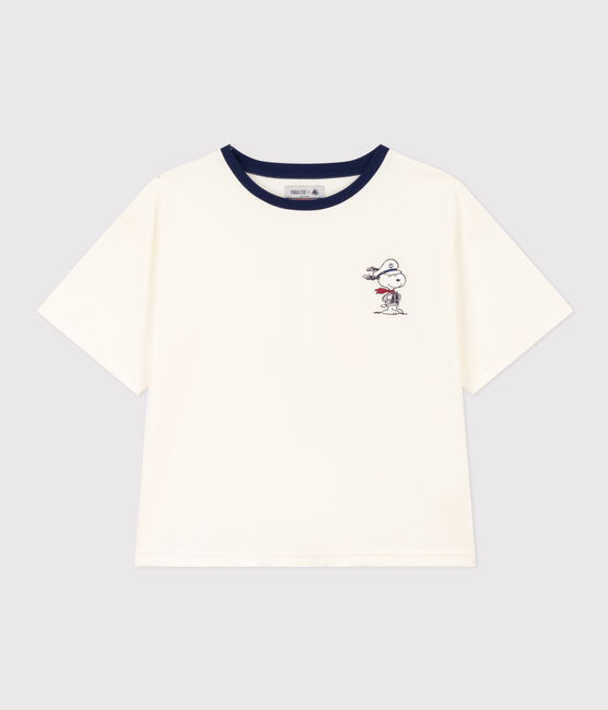 Camiseta LE BOXY de algodón para mujer blanco MARSHMALLOW