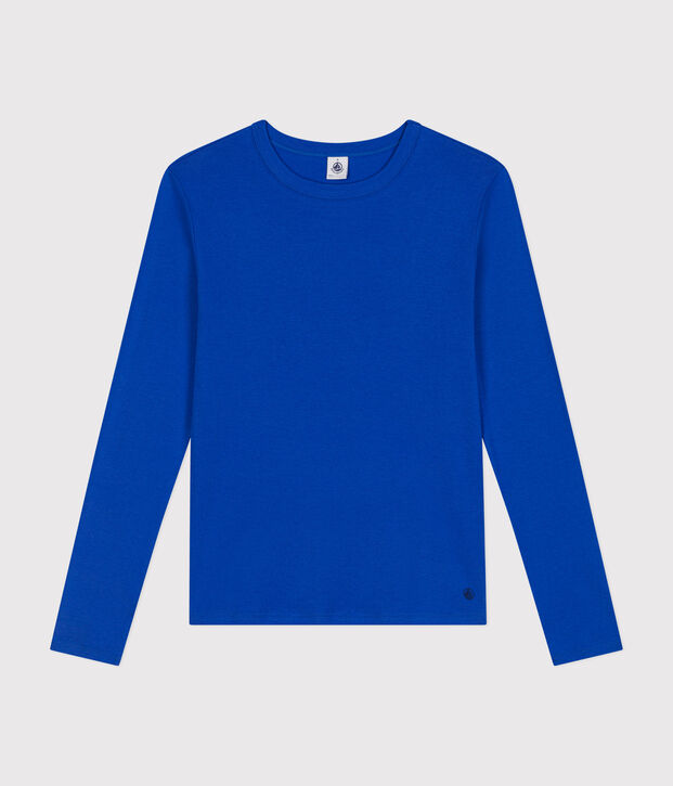 Camiseta L'ICONIQUE de algod&oacute;n con cuello redondo para mujer azul