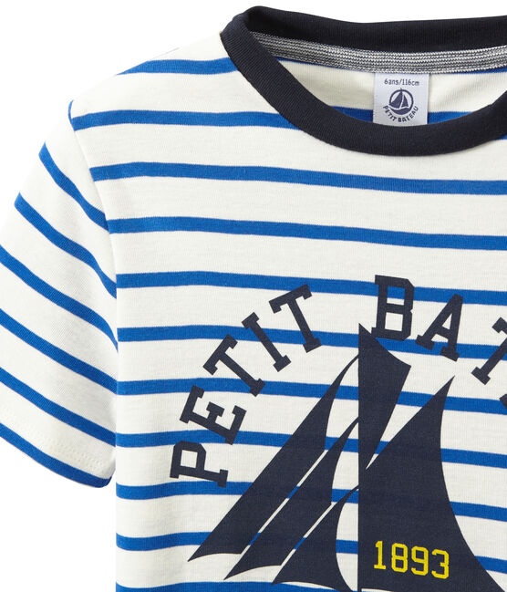 Camiseta a rayas blanco MARSHMALLOW/azul PERSE