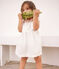 Vestido sin mangas de algodón façonné para bebé blanco MARSHMALLOW
