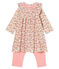 Vestido tipo leggings estampados para bebé niña blanco MARSHMALLOW/blanco MULTICO