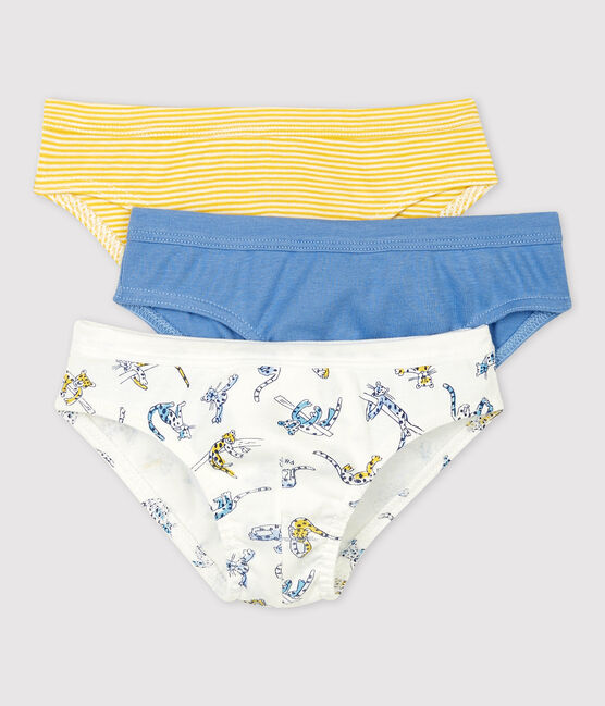 Juego de 3 slips con estampado de pantera de niño de algodón orgánico variante 1