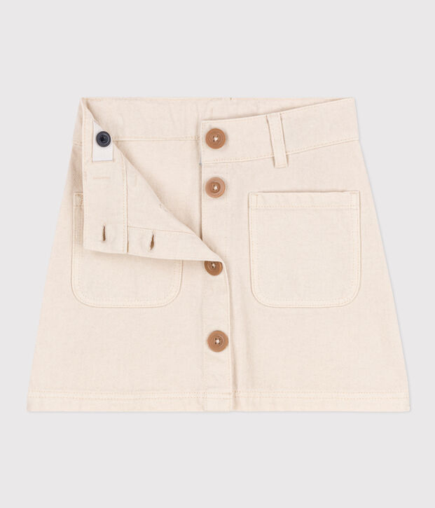 Falda vaquera para ni&ntilde;a crudo