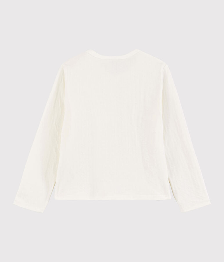 Rebeca de tejido tubular de ni&ntilde;a blanco MARSHMALLOW