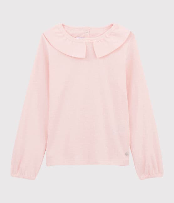 Camiseta con cuello de niña rosa MINOIS