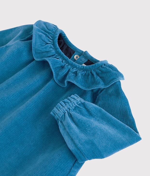 Vestido de terciopelo de beb&eacute;. azul