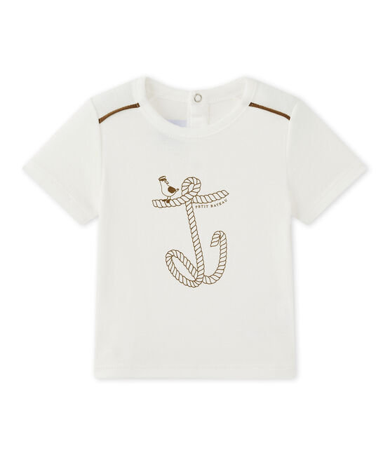Camiseta bebé niño de manga corta blanco MARSHMALLOW