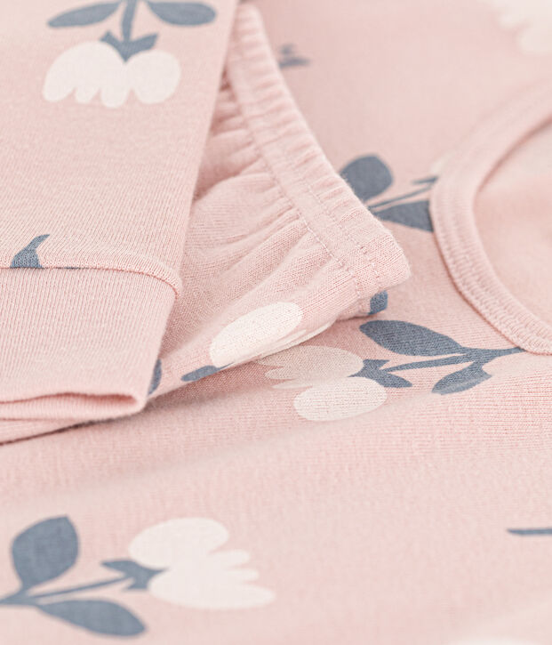 Pijama de algod&oacute;n ajustado para ni&ntilde;a rosa/multicolor