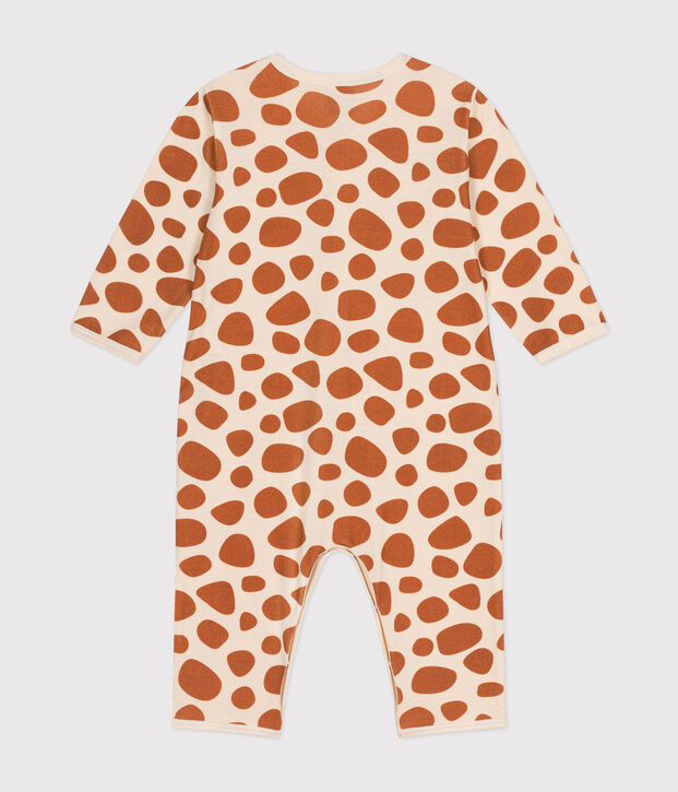 Pijama sin pies con jirafa de algod&oacute;n para beb&eacute; crudo/marron
