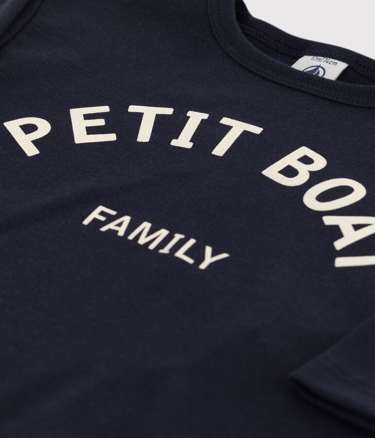 Camiseta de algod&oacute;n de manga larga para beb&eacute; azul