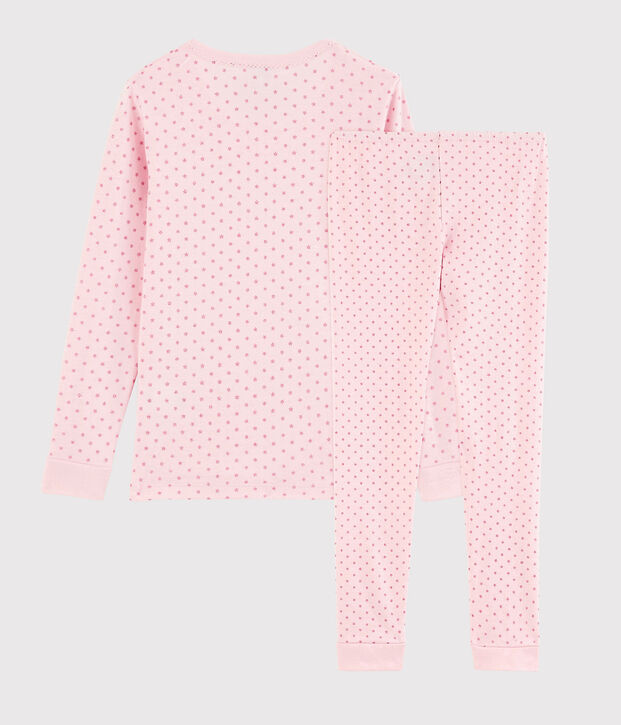 Pijama snugfit con estrellas de algod&oacute;n de ni&ntilde;a rosa/naranja/gris