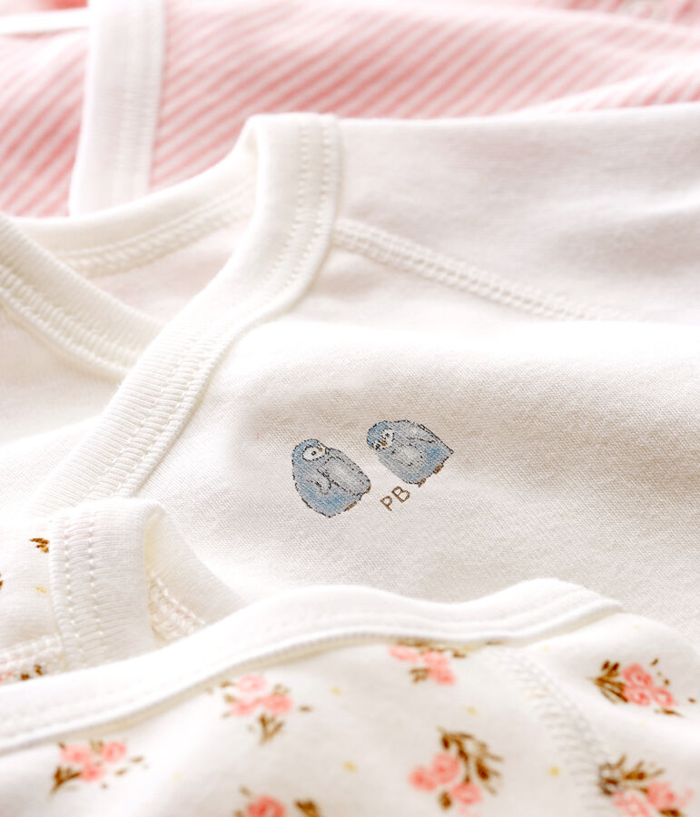 Tres bodis de nacimiento de manga corta para beb&eacute; multicolor