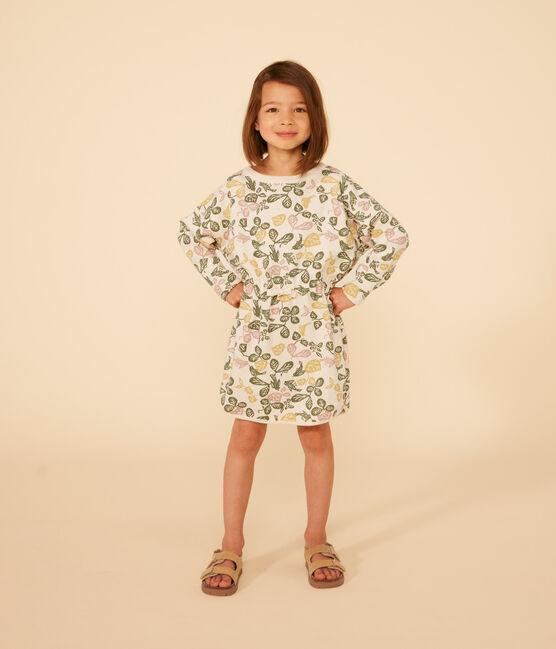 Vestido estampado de manga larga de muletón de niña AVALANCHE+PANTY/ MULTICO