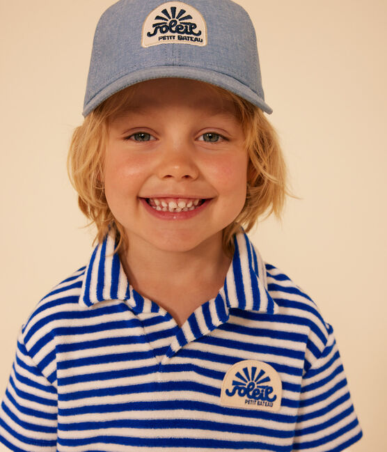 Polo de manga corta de rizo para niño azul SURF/ AVALANCHE