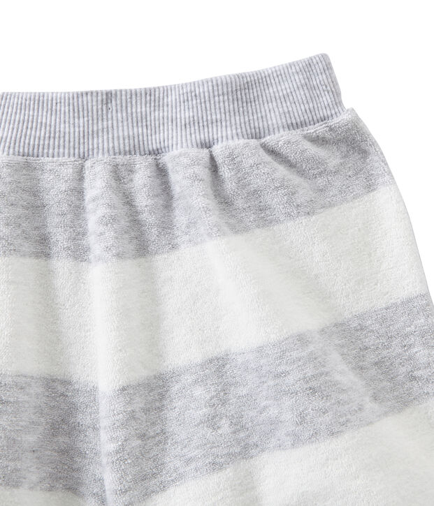 Pijama corto en dos materias para ni&ntilde;o gris/blanco