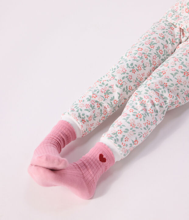 3 pares de calcetines infantiles de algod&oacute;n con estampado de coraz&oacute;n multicolor