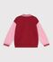 Chaqueta teddy infantil lisa colorblock de algod&oacute;n rojo
