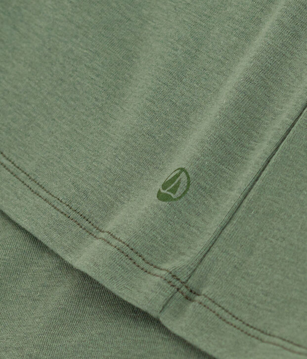 Camiseta La Ic&oacute;nica lisa de algod&oacute;n con cuello de pico para mujer verde