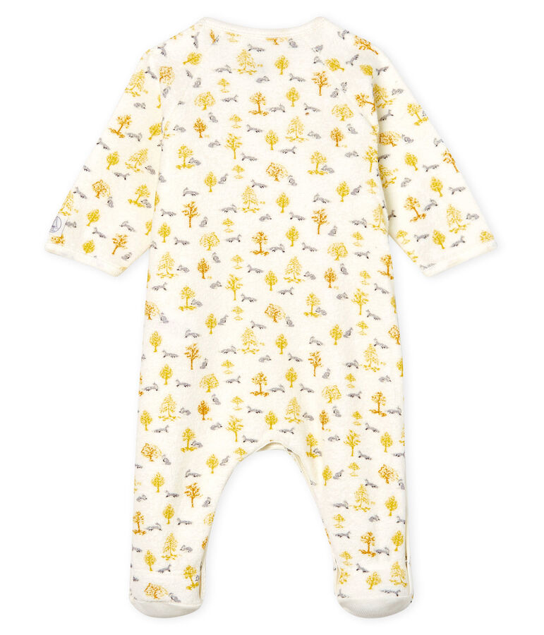 Pijama extra c&aacute;lido de toalla de rizo afelpado para beb&eacute; ni&ntilde;a blanco/multicolor