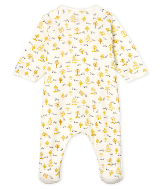 Pijama extra cálido de toalla de rizo afelpado para bebé niña blanco MARSHMALLOW/blanco MULTICO