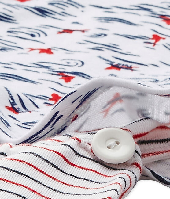 Pijama corto de dos piezas para bebé niño blanco ECUME/blanco MULTICO