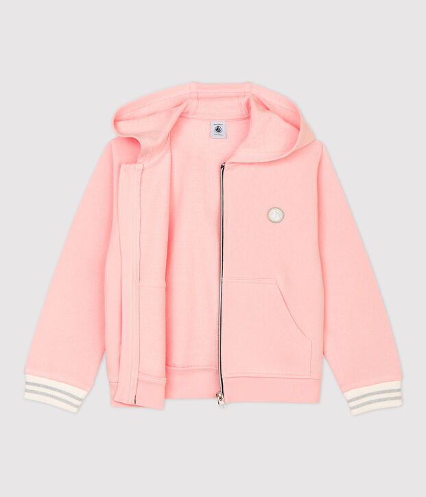 Sudadera con capucha de felpa de ni&ntilde;a rosa