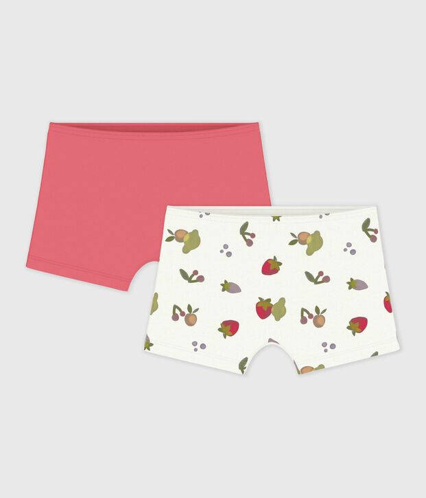 Juego de culottes infantiles largos de algod&oacute;n con estampado de frutas multicolor