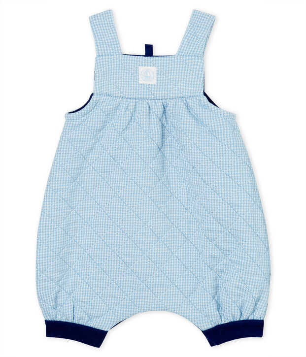 Peto corto para beb&eacute; de t&uacute;bico acolchado azul/blanco