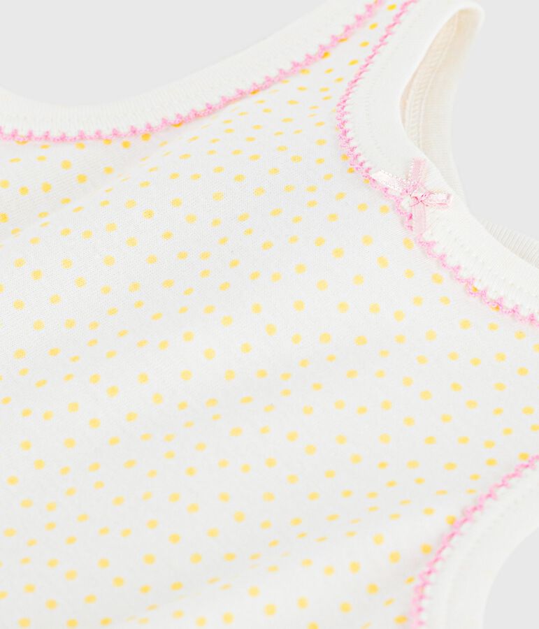 Mono corto sin mangas de algod&oacute;n para beb&eacute; amarillo/amarillo