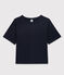 Camiseta LA BOXY de algodón de mujer azul SMOKING