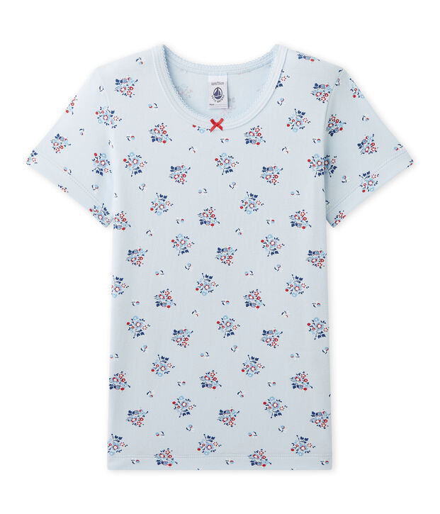 Camiseta estampada en jersey stretch azul/multicolor