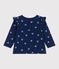 Blusa de algodón de manga larga con estampado de flores para bebé azul MEDIEVAL/blanco MULTICO