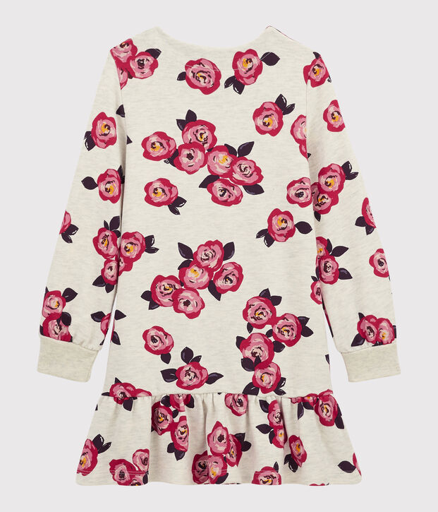 Vestido de manga larga para ni&ntilde;a beige/multicolor