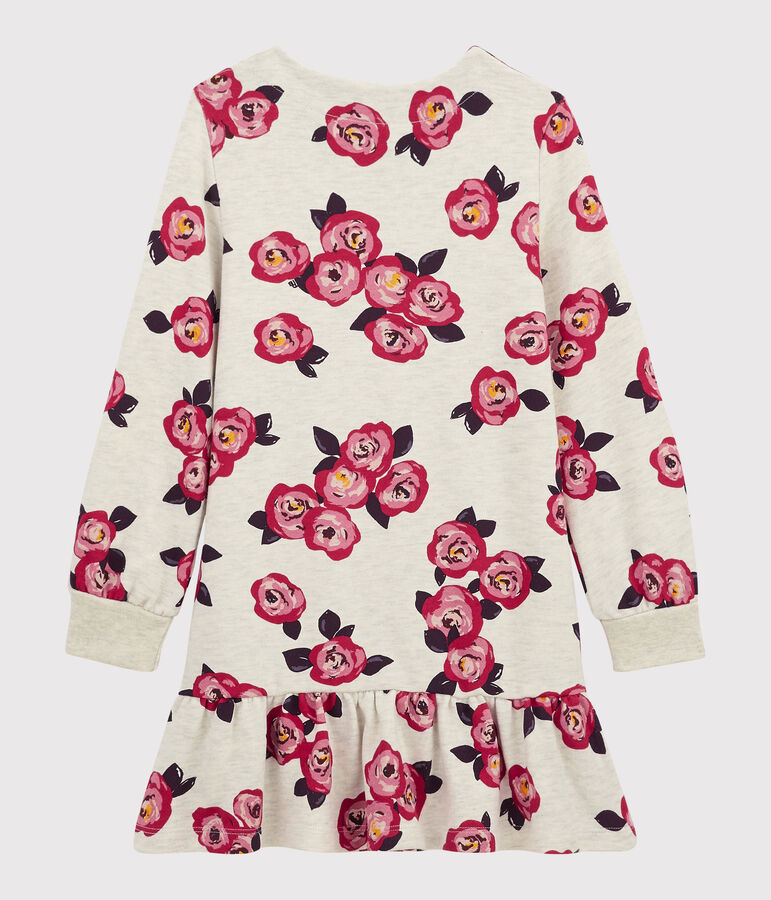 Vestido de manga larga para ni&ntilde;a beige/multicolor