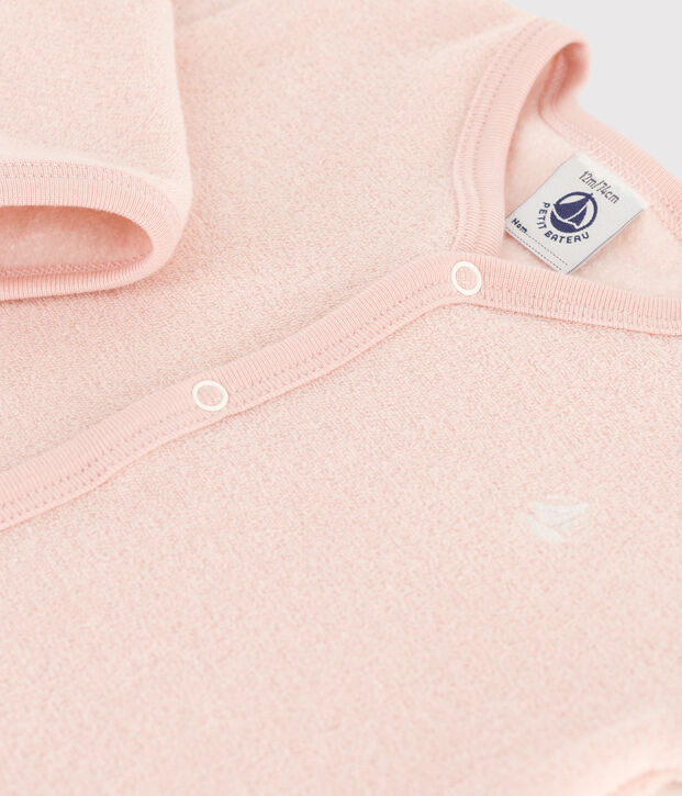 Pelele de rizo para beb&eacute; rosa