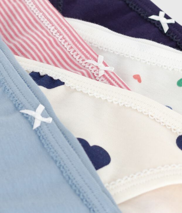 Juego de braguitas infantiles de algod&oacute;n con estampado de corazones multicolor