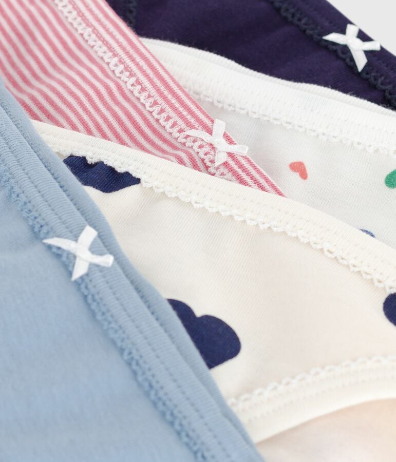 Juego de braguitas infantiles de algod&oacute;n con estampado de corazones multicolor