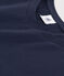Camiseta LA RECTA de algodón con cuello redondo para mujer azul SMOKING